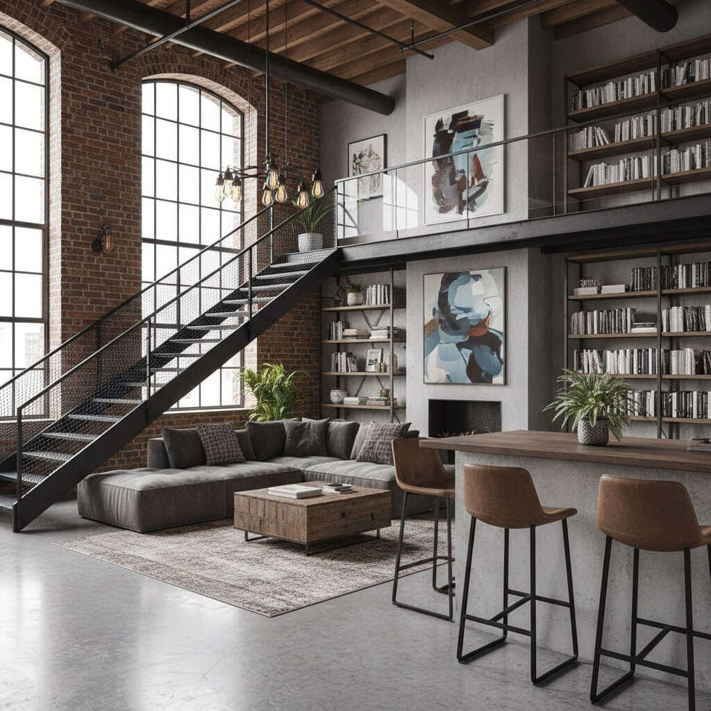 Металл в интерьере: лестницы, перила, мебельные каркасы