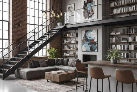 Превью новости Металл в интерьере: лестницы, перила, мебельные каркасы