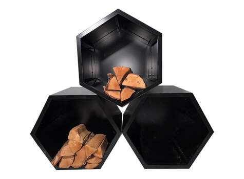 Модульная дровница «Соты»