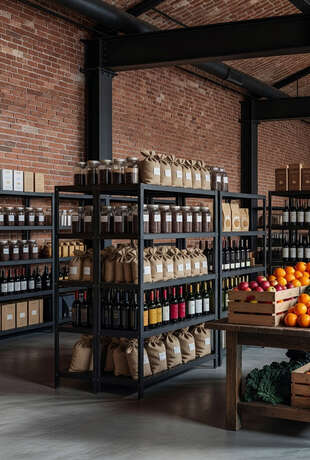 Металлические конструкции в торговом зале