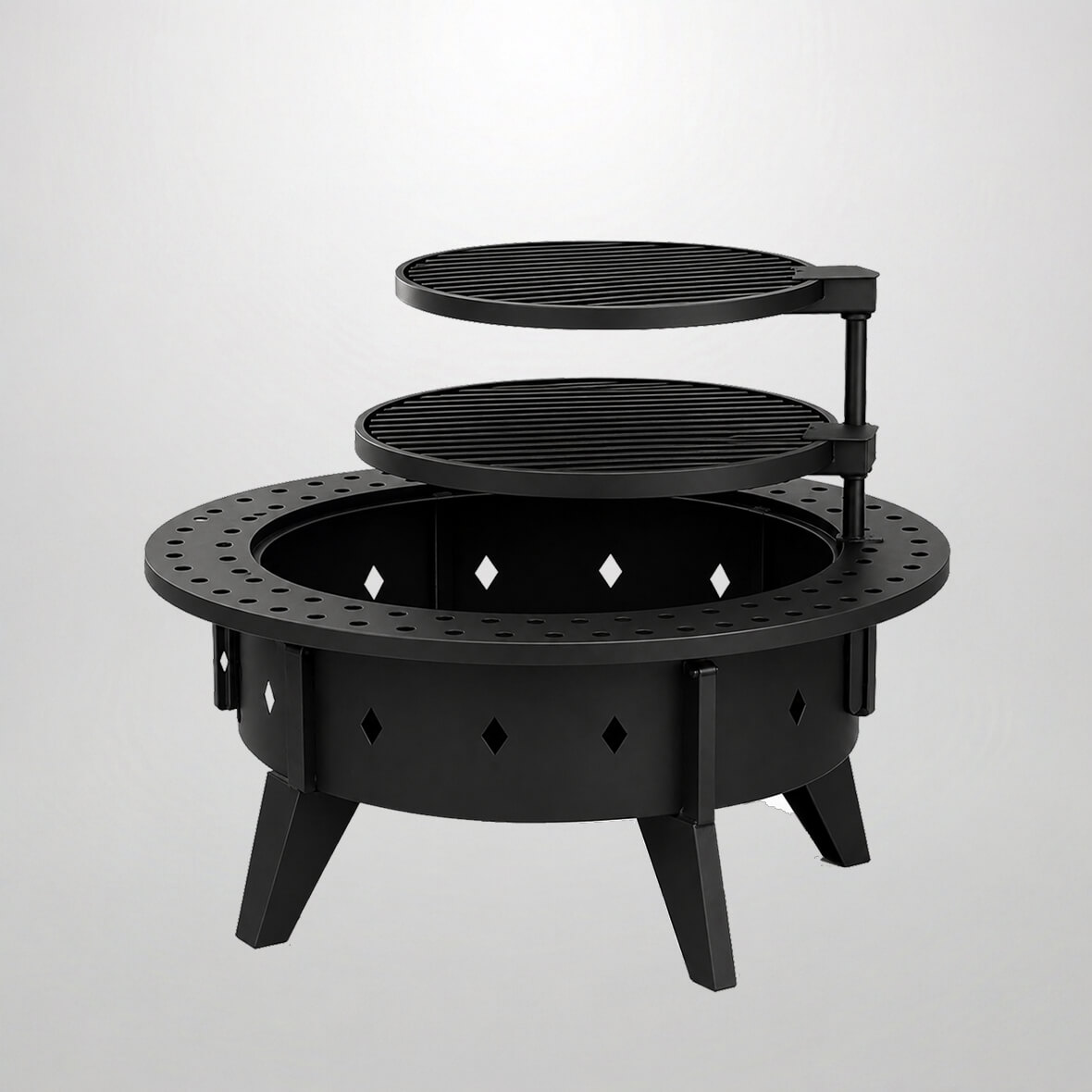 Костровая чаша с грилем для барбекю